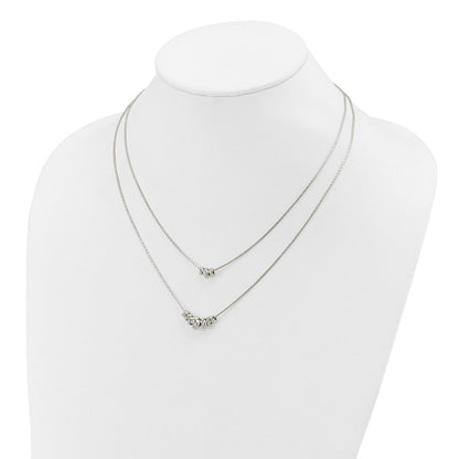 Sterlingsilber Doppelt Rings 2-strand mit Verlängerung Halskette