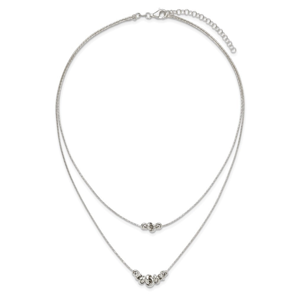 Sterlingsilber Doppelt Rings 2-strand mit Verlängerung Halskette