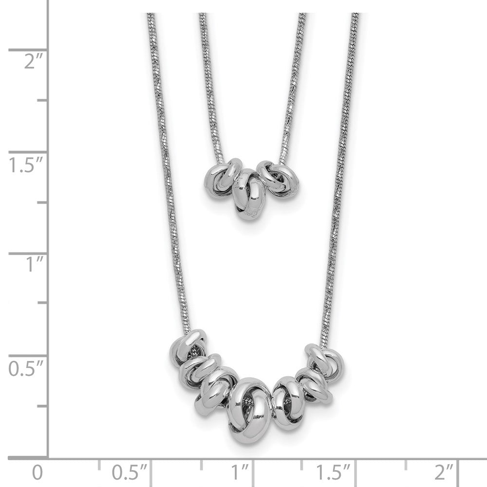 Sterlingsilber Doppelt Rings 2-strand mit Verlängerung Halskette