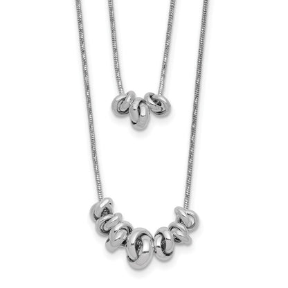 Sterlingsilber Doppelt Rings 2-strand mit Verlängerung Halskette