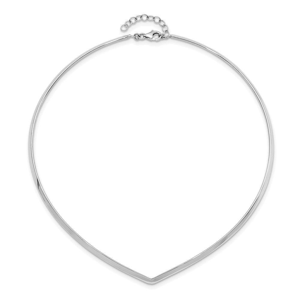 Sterlingsilber Rhod. Poliert V Manschette Halskette