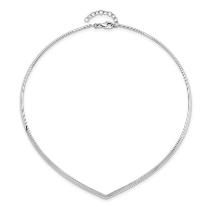 Sterlingsilber Rhod. Poliert V Manschette Halskette