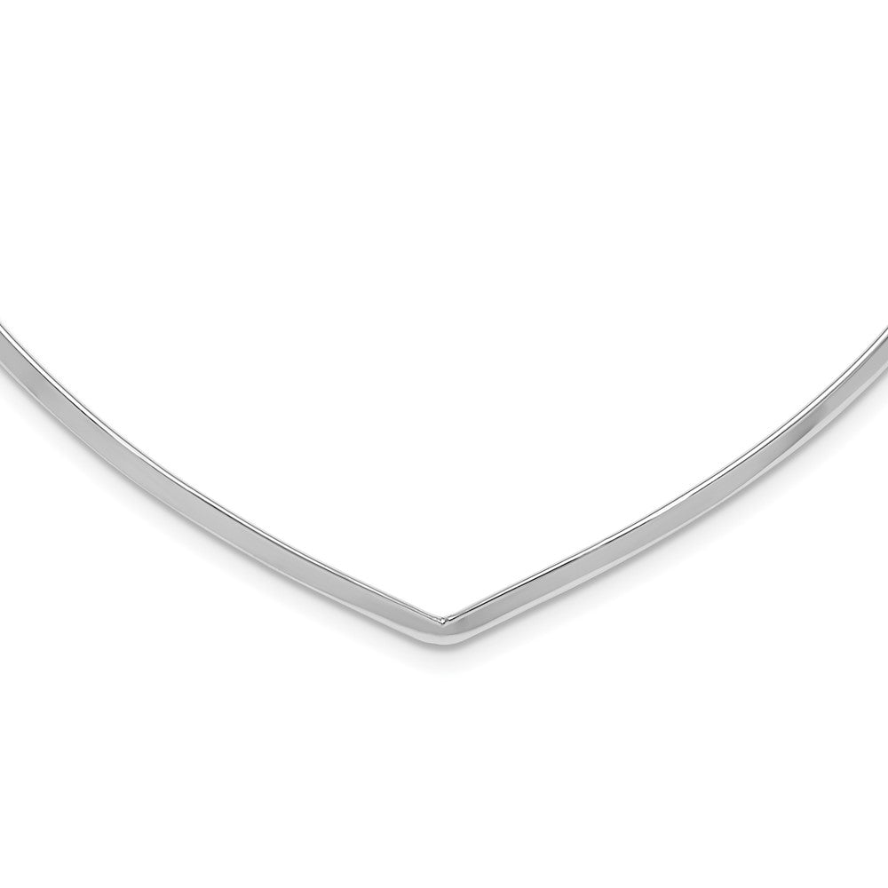 Sterlingsilber Rhod. Poliert V Manschette Halskette