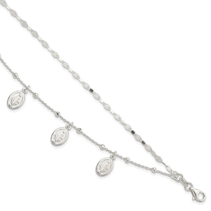 8 Zoll Sterlingsilber Dbl Wundertätig Medaille mit 1 in Verlängerung. Armband