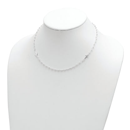 Sterlingsilber Medaille/cross mit 1.5 Zoll Verlängerung. Rosenkranz Halskette
