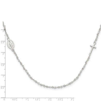 Sterlingsilber Medaille/cross mit 1.5 Zoll Verlängerung. Rosenkranz Halskette