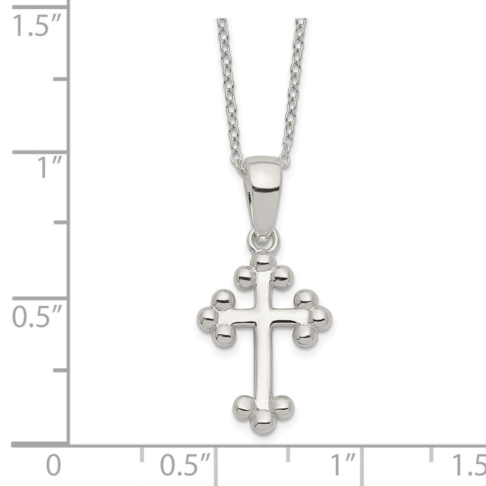 Sterlingsilber Poliert Kreuz Halskette