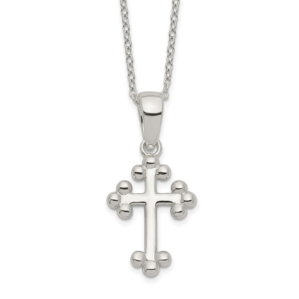 Sterlingsilber Poliert Kreuz Halskette