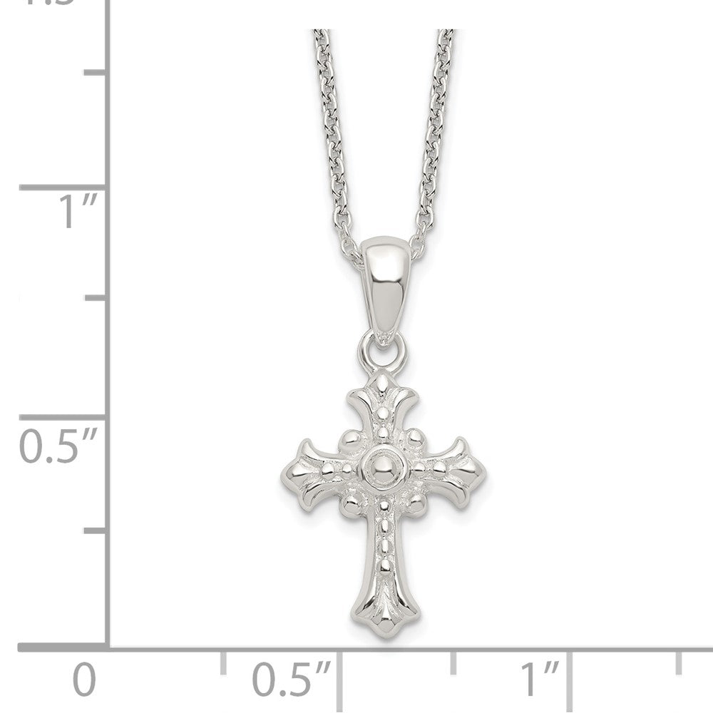 Sterlingsilber Poliert Kreuz Halskette