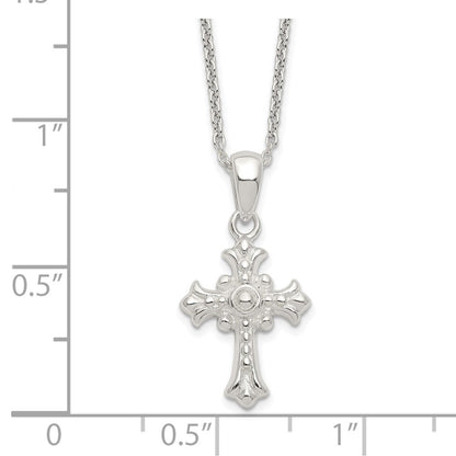 Sterlingsilber Poliert Kreuz Halskette