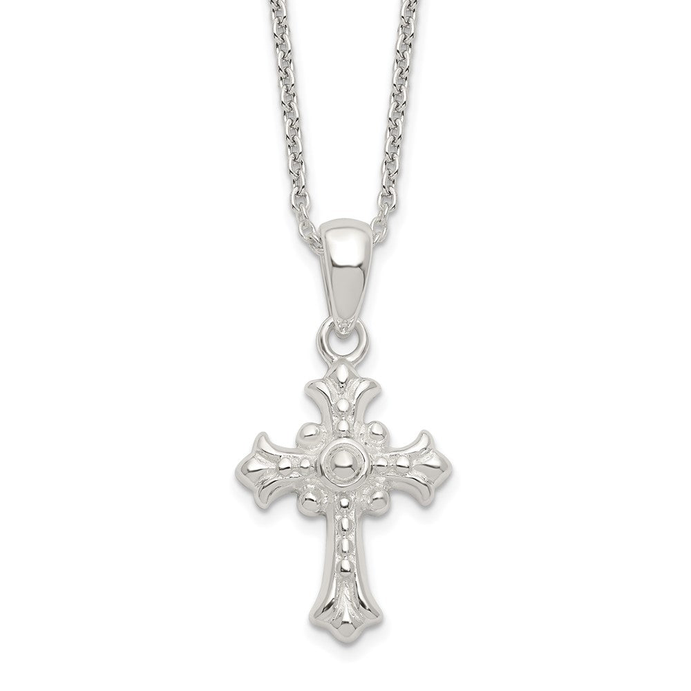Sterlingsilber Poliert Kreuz Halskette