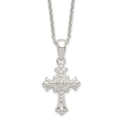 Sterlingsilber Poliert Kreuz Halskette