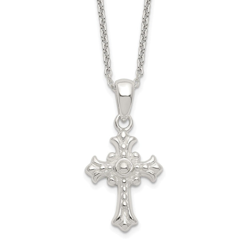 Sterlingsilber Poliert Kreuz Halskette