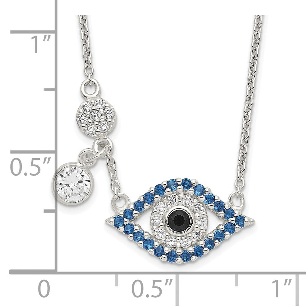 Sterlingsilber Poliert Zirkonia Böse Auge Halskette