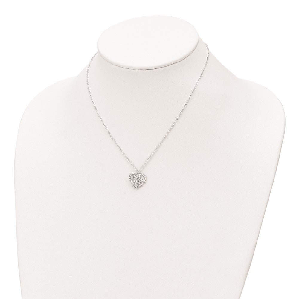 Sterlingsilber Heartbeat in Zirkonia Herz Halskette