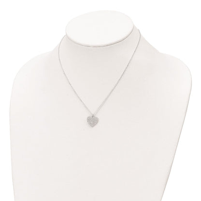 Sterlingsilber Heartbeat in Zirkonia Herz Halskette
