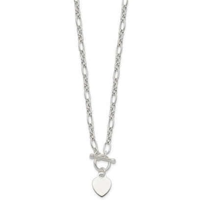 Sterlingsilber Poliert Herz Charm Fantasieglieder Halskette