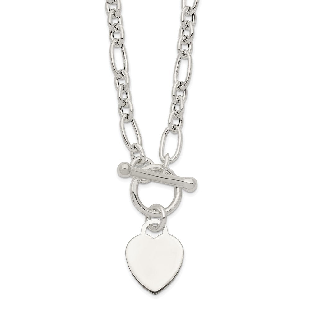 Sterlingsilber Poliert Herz Charm Fantasieglieder Halskette