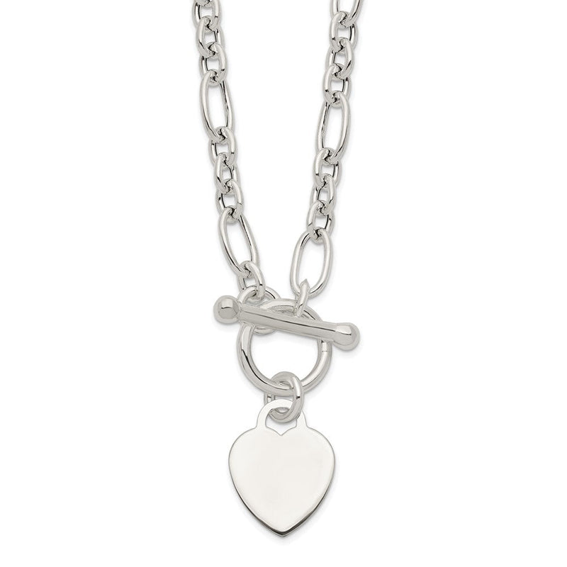 Sterlingsilber Poliert Herz Charm Fantasieglieder Halskette