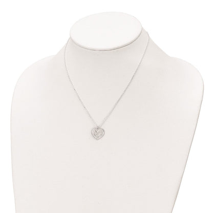 Sterlingsilber Zirkonia Hands in Herz Halskette