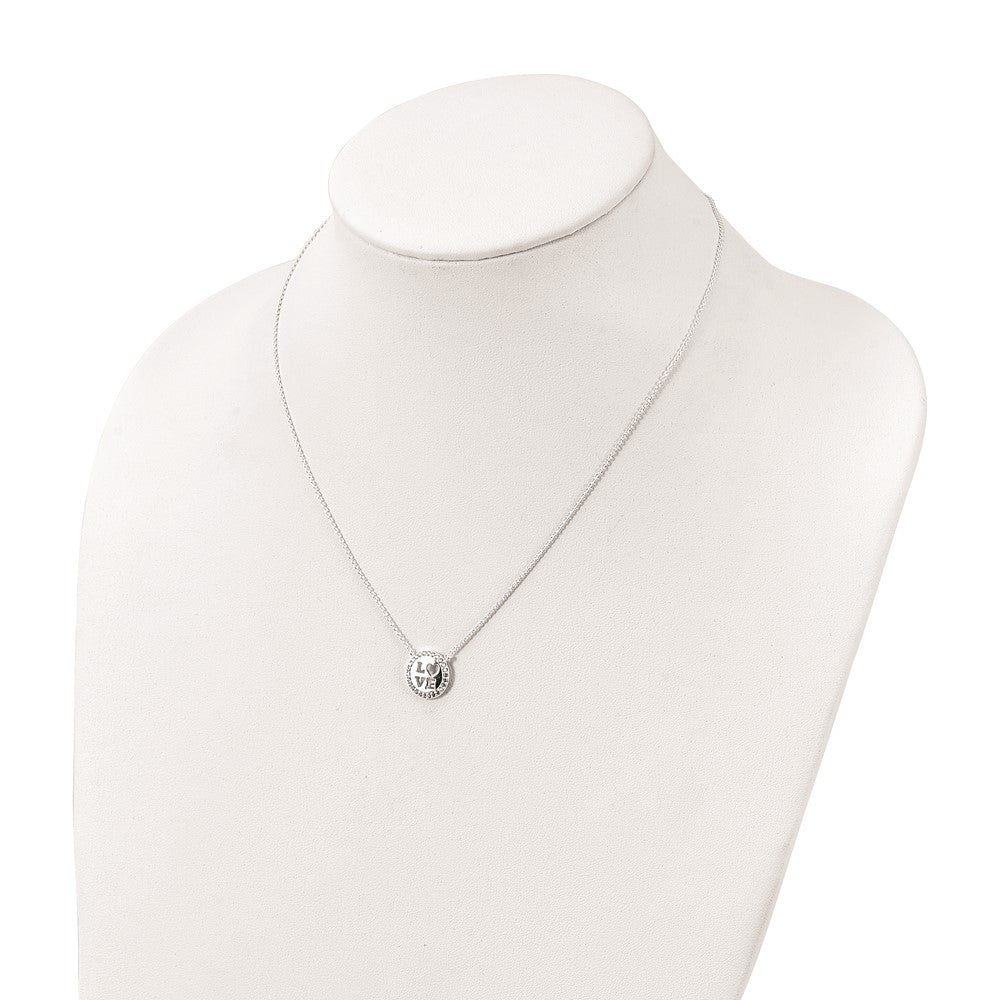 Sterlingsilber Poliert Zirkonia Liebe Halskette