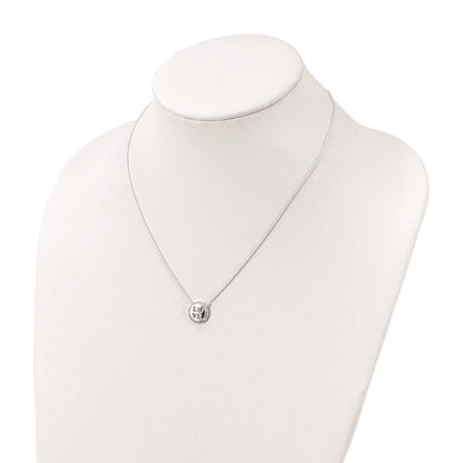 Sterlingsilber Poliert Zirkonia Liebe Halskette