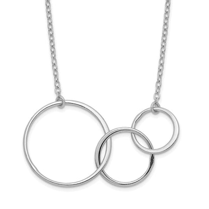 Sterlingsilber Rhodiniert 3 Intertwined Kreise mit 2 in Verlängerung. Halskette