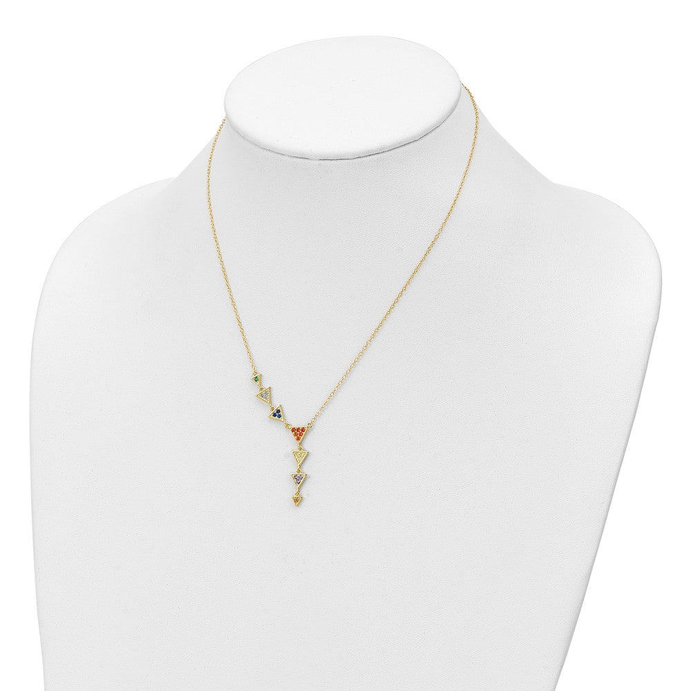 Sterlingsilber Goldfarben Mehrfarbig Zirkonia Halskette