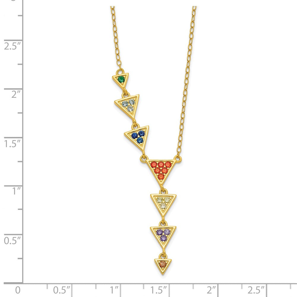 Sterlingsilber Goldfarben Mehrfarbig Zirkonia Halskette