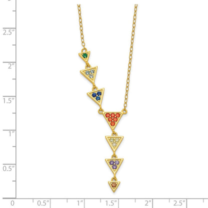 Sterlingsilber Goldfarben Mehrfarbig Zirkonia Halskette