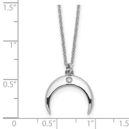 Sterlingsilber Rhodiniert Zirkonia Mond Halskette