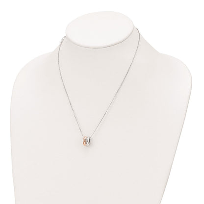 Sterlingsilber Roséfarben Zirkonia mit 2 in Verlängerung. Halskette