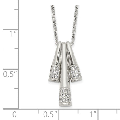 Sterlingsilber Poliert Zirkonia Fantasie Halskette