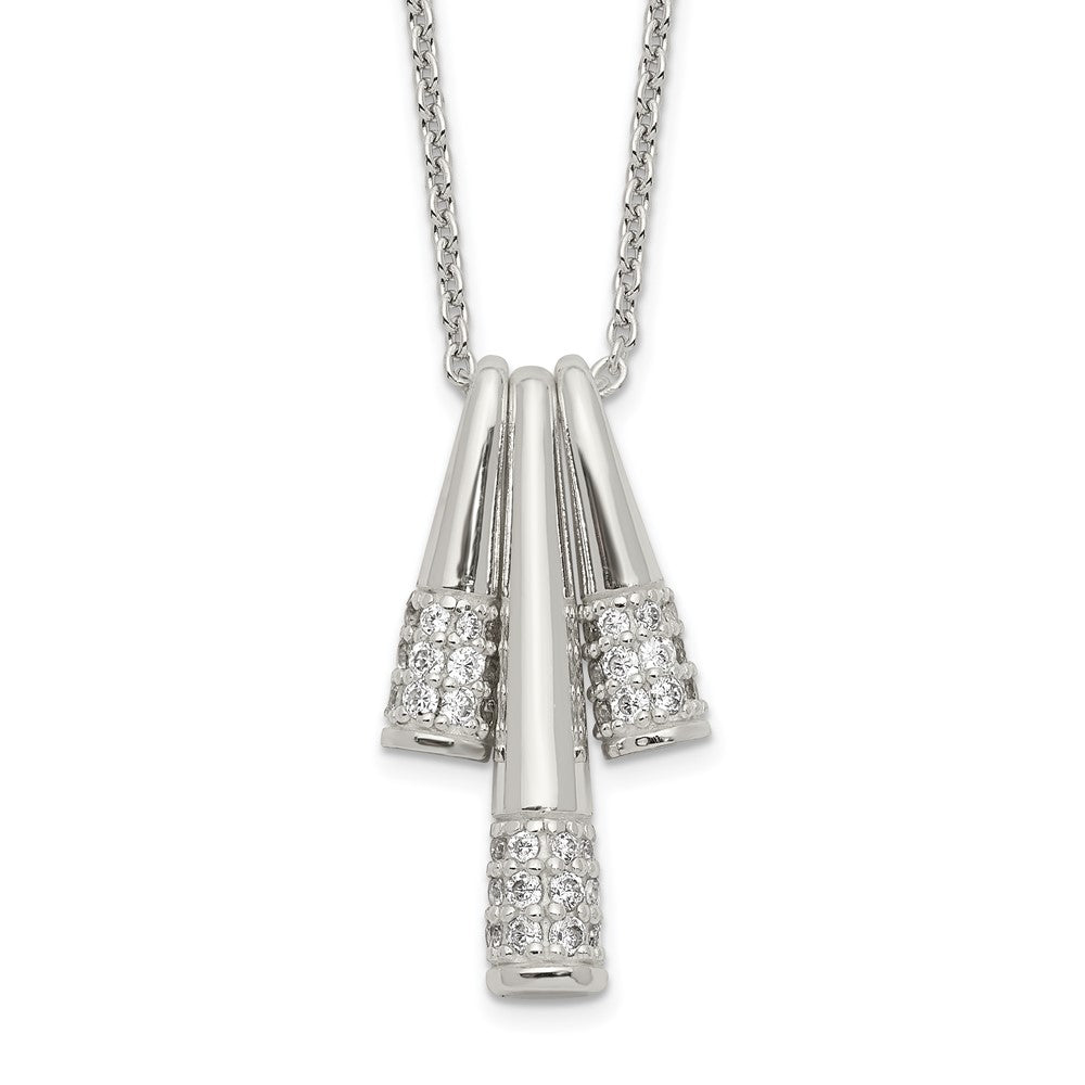 Sterlingsilber Poliert Zirkonia Fantasie Halskette