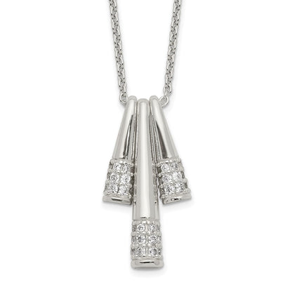 Sterlingsilber Poliert Zirkonia Fantasie Halskette