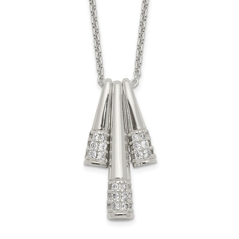 Sterlingsilber Poliert Zirkonia Fantasie Halskette