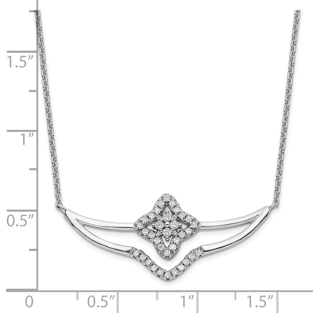 Sterlingsilber Rhodiniert Poliert Zirkonia Fantasie Halskette