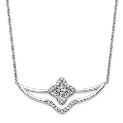 Sterlingsilber Rhodiniert Poliert Zirkonia Fantasie Halskette