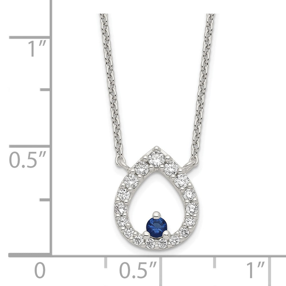 Sterlingsilber Poliert Zirkonia Tropfen Halskette