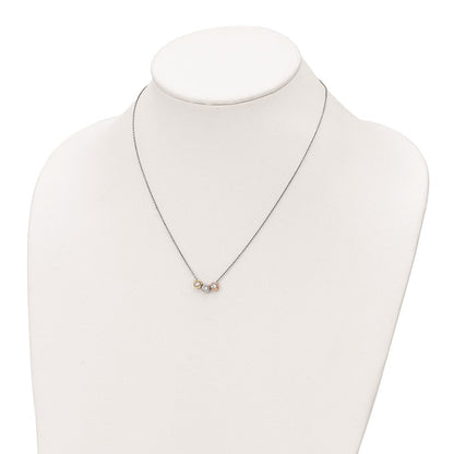 Sterlingsilber Rhodium-plate Gold/roséfarben Dreifach Kristall Halskette