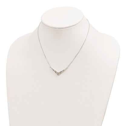 Sterlingsilber Goldfarben V-shaped Stab Halskette