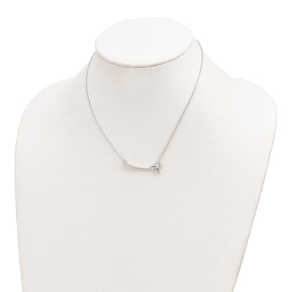 Sterlingsilber Zirkonia Libelle Stab Halskette