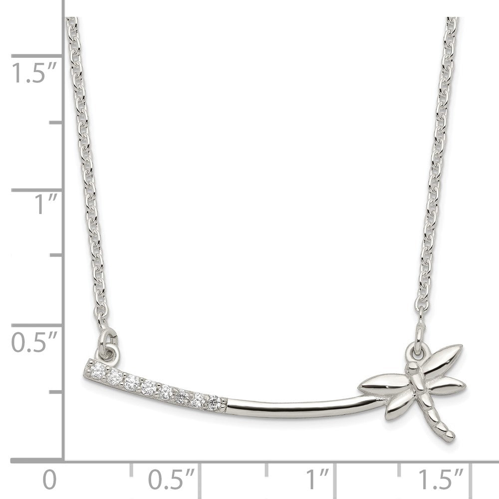 Sterlingsilber Zirkonia Libelle Stab Halskette