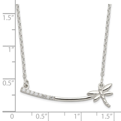 Sterlingsilber Zirkonia Libelle Stab Halskette
