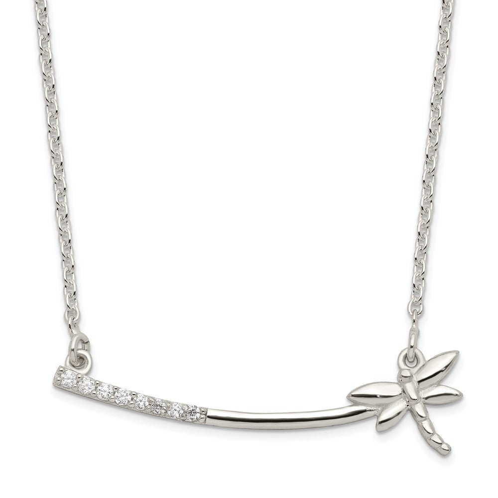 Sterlingsilber Zirkonia Libelle Stab Halskette