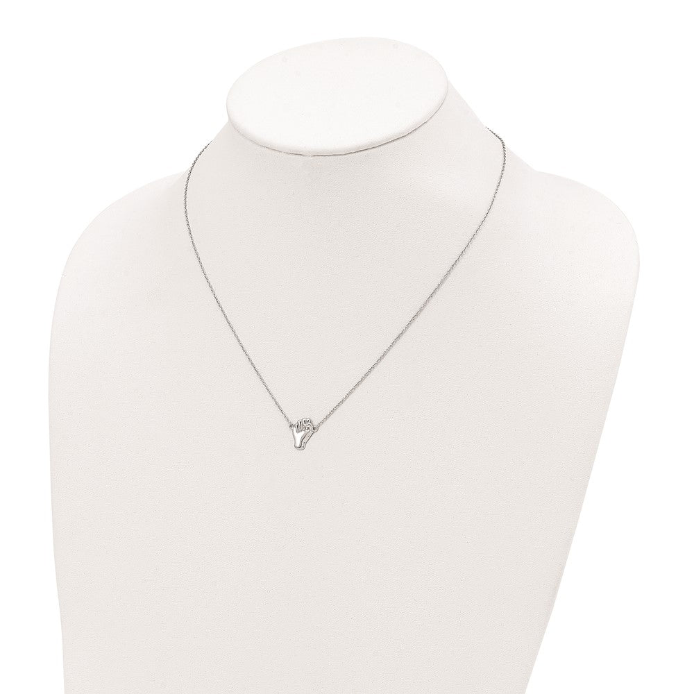 Sterlingsilber Rhodiniert Fist Halskette