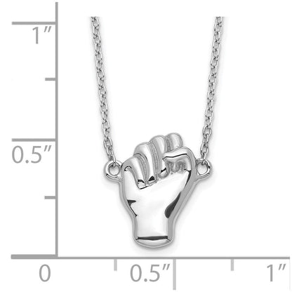 Sterlingsilber Rhodiniert Fist Halskette