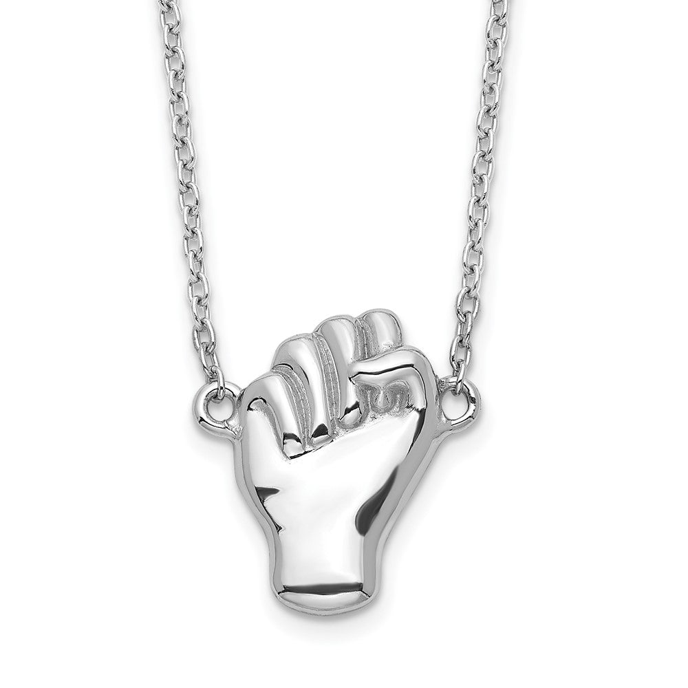 Sterlingsilber Rhodiniert Fist Halskette