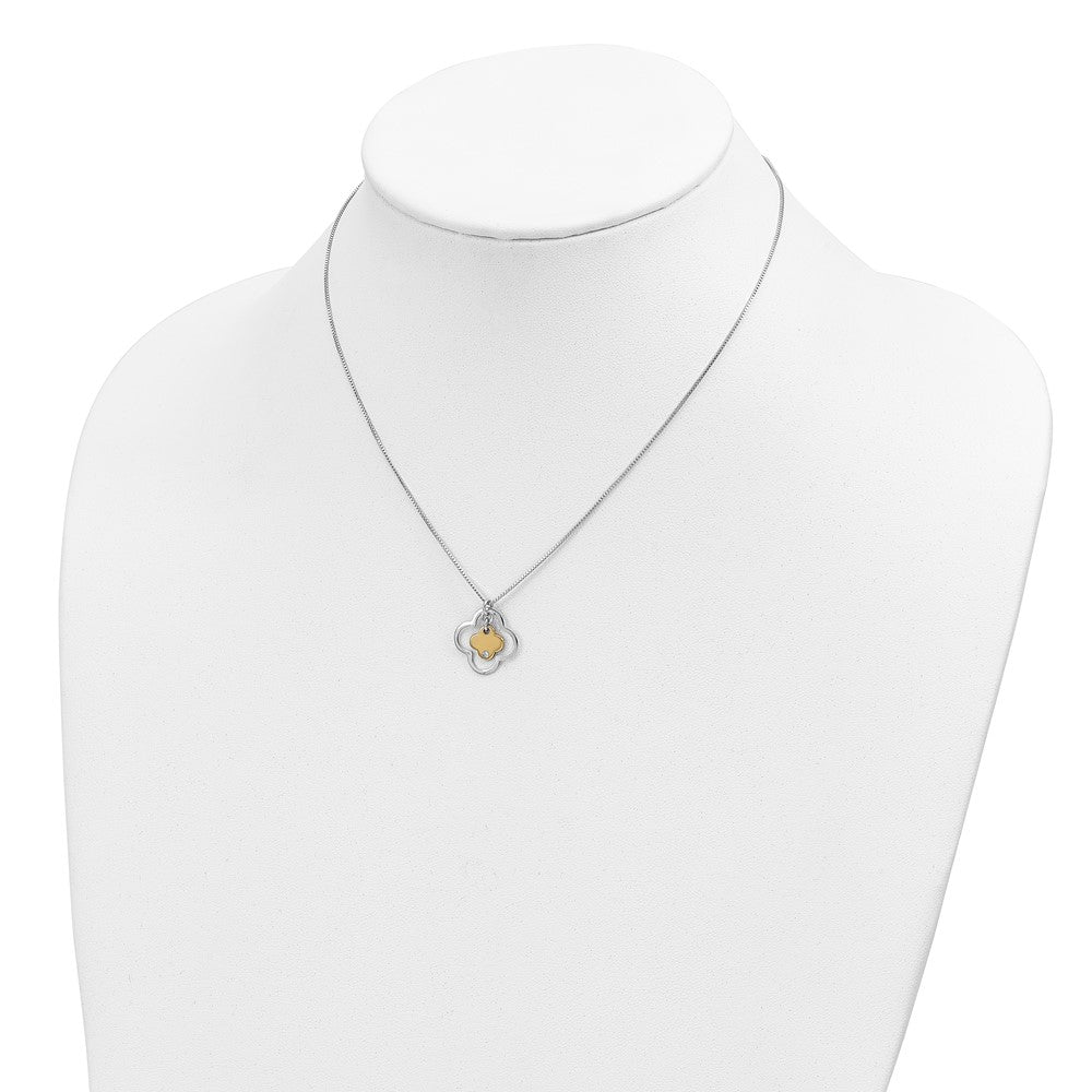 Sterlingsilber Goldfarben Zirkonia Blumen Halskette