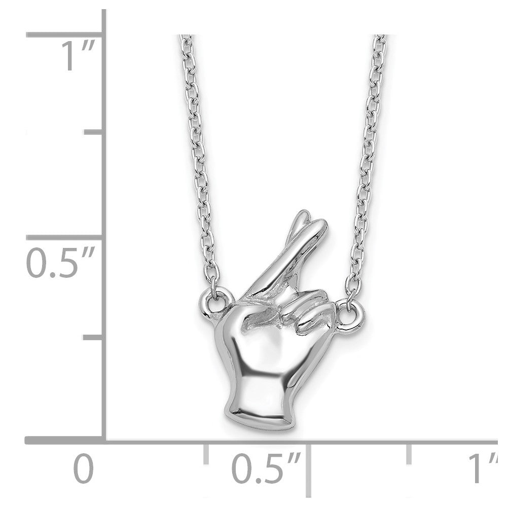 Sterlingsilber Rhodiniert Fingers Crossed Halskette